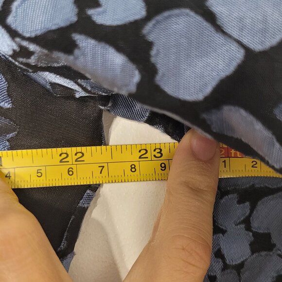 Tradition Black Blue Floral Sheer Tie Wrap Front Lightweight Blazer Cocktail - Picture 10 of 11